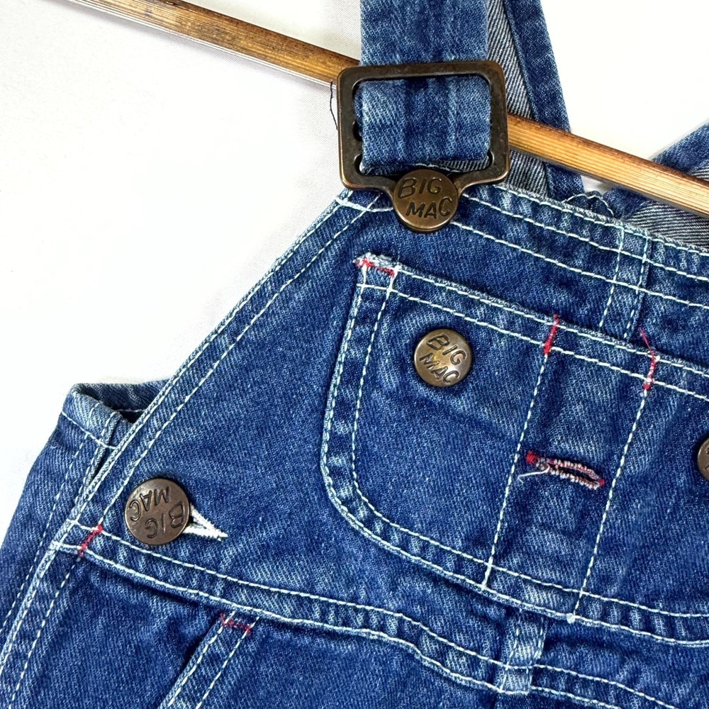 Vintage Big Mac by JCPenney Overalls Toddler Boys 3T Blue Denim Cotton Classic - Picture 3 of 8